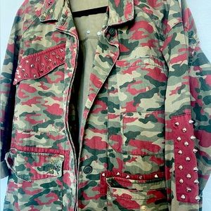 Zara Trafaluc Outerwear Studded Camo Jacket